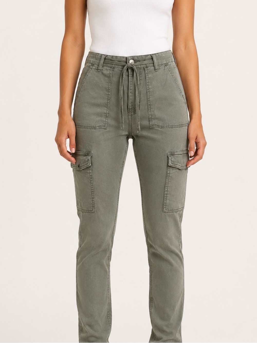 American Eagle Outfitters Olive Utility Cargo Straight Leg Jeans